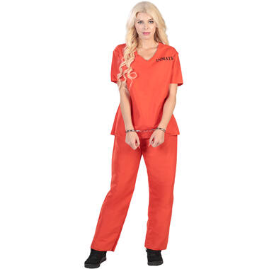 Adult Costume Orange Inmate Size L