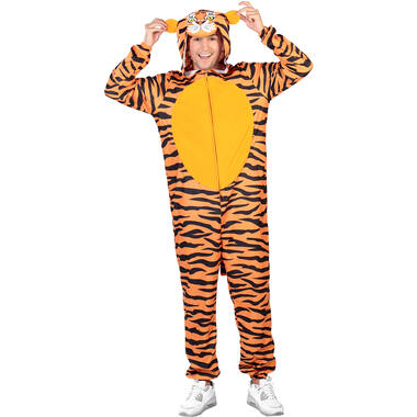 Adult Costume Tiger Fleece Onesie Size XXL