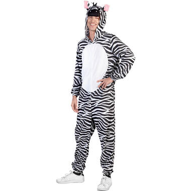 Adult Costume Zebra Fleece Onesie Size S/M
