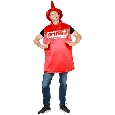 Adult Costume Ketchup Bottle Tabard Size M/L