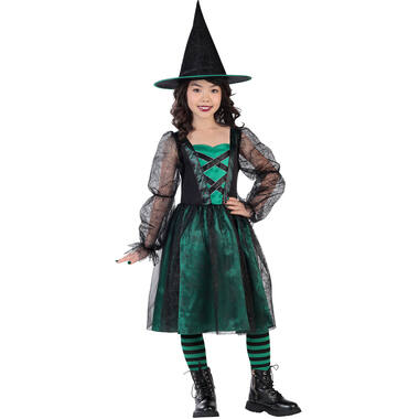 Child Costume Emerald Witch Age 6 - 8 Years