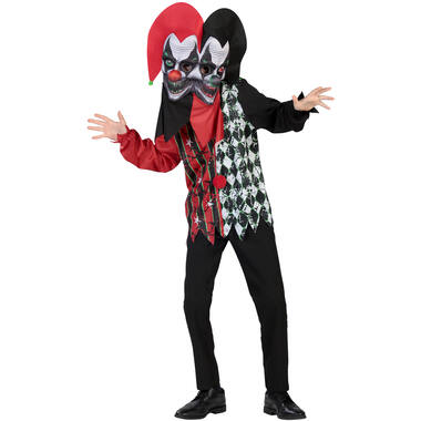 Child Costume Double Headed Jester Clown Age 6 - 8 Years