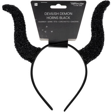 Headband Devilish Demon Horns Black One size
