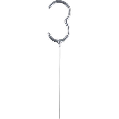 Sparkler Number 3 Silver 14.5 cm 30-60 Seconds
