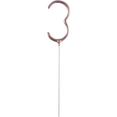 Sparkler Number 3 Rose Gold 14.5 cm 30-60 Seconds