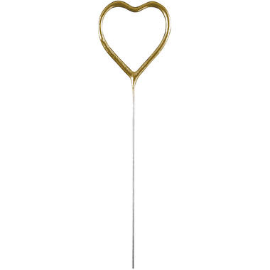 Sparkler Shape Heart Gold 17 cm 40 Seconds