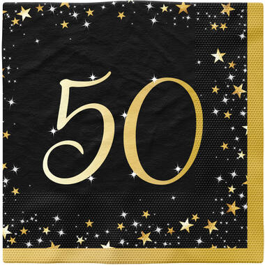 16 Napkins 50 Starlight Birthday 33 x 33 cm