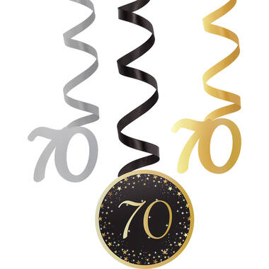 6 Swirl Decorations 70 Starlight Birthday Paper / Foil 61 cm