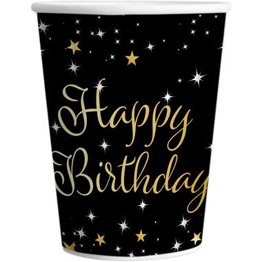 8 Cups Starlight Birthday Happy Birthday Paper 250 ml