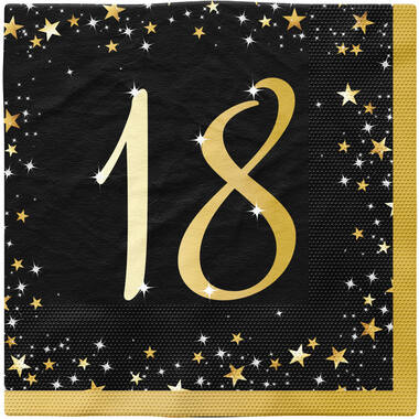 16 Napkins 18 Starlight Birthday 33 x 33 cm