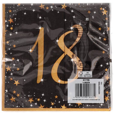 16 Napkins 18 Starlight Birthday 33 x 33 cm