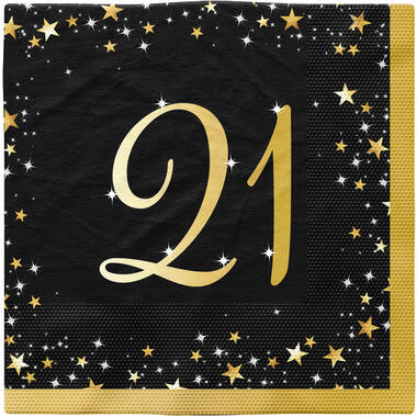 16 Napkins 21 Starlight Birthday 33 x 33 cm