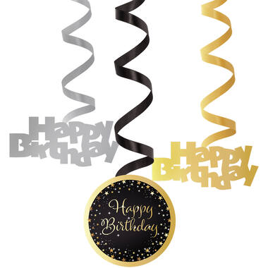 6 Swirl Decorations Starlight Birthday Paper / Foil 61 cm