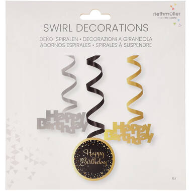 6 Swirl Decorations Starlight Birthday Paper / Foil 61 cm