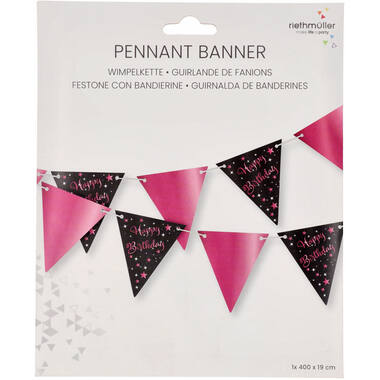 Pennant Banner Starlight Birthday Pink Papier 400 x 19 cm
