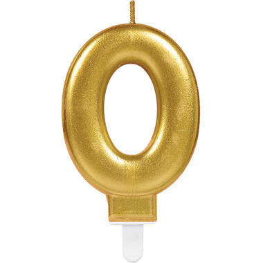 Number Candle 0 Starlight Birthday Gold Height 9.3 cm