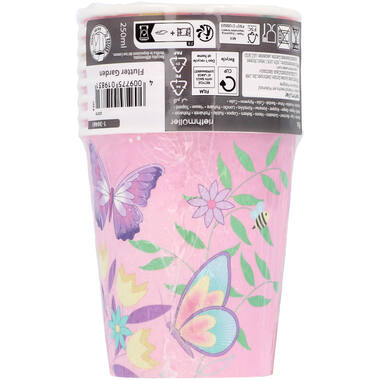 8 Paper Cups Flutter Garden Paper 250 ml