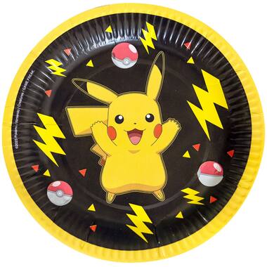 8 Plates Pokemon Paper Round 18 cm