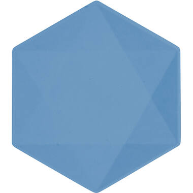 6 Plates Vert Decor Hexagonal Dark Blue 20.8 x 18.1 cm