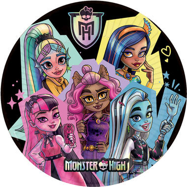 8 Plates Monster High Round Paper 23 cm