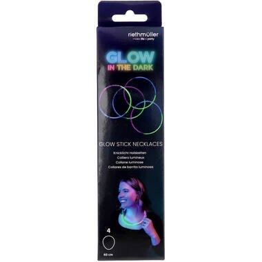 Glow in the Dark Necklaces - Tricolour - 4 pieces
