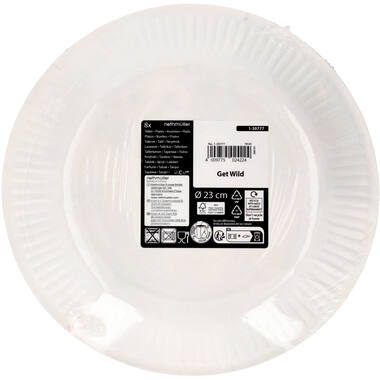 8 Plates Get Wild Round Paper 23 cm