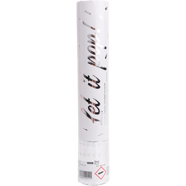 Confetti Cannon Silver Rectangular Foil 28 cm