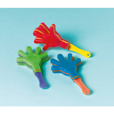 12 Mini Hand Clappers Plastic 8.6 x 4.6 cm