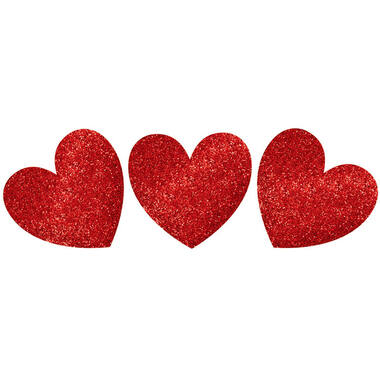 20 Cutouts Glitter Hearts Paper 29.2 cm / 17.7 cm / 12.7 cm