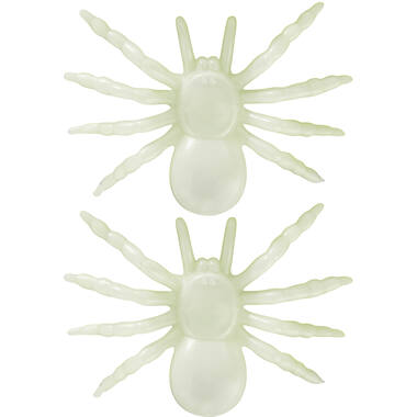 2 Spiders Glow in the Dark Plastic 10 x 7 cm