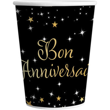 8 Cups Starlight Birthday Bon anniversaire Paper 250 ml