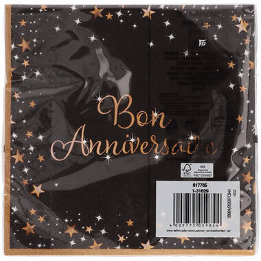 16 Napkins Starlight Birthday Bon anniversaire 33 x 33 cm