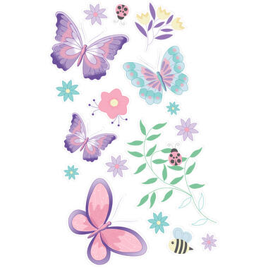 4 Sheets Temporary Tattoos Flutter Garden
