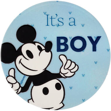 Button - Mickey Mouse "It's a BOY" - Gender Reveal - 7.5 cm