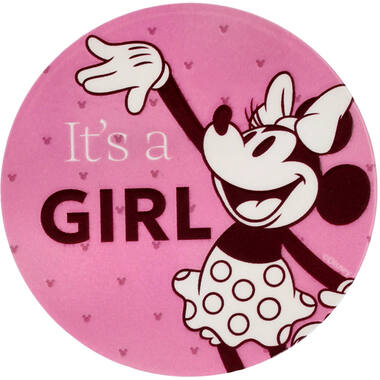 Button - Minnie Mouse "It's a GIRL" - Gender Reveal - 7.5 cm