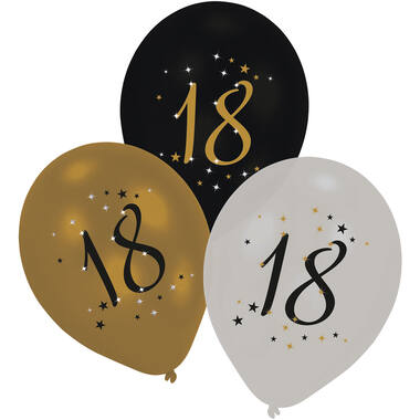 6 Latex Balloons18 Starlight Birthday 27.5 cm / 11"