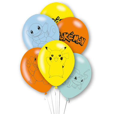 6 Latex Balloons Pokémon 2024 27.5 cm / 11"