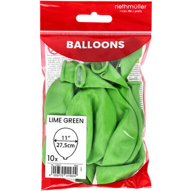 Latex Balloons - Lime Green - 28 cm - 10 pieces