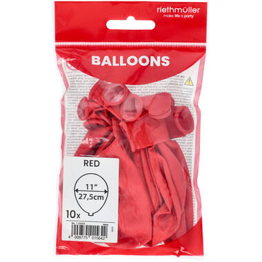 Latex Balloons - Red - 28 cm - 10 pieces