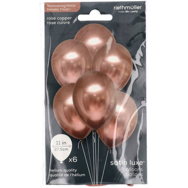 Latex Balloons - Rose Copper - Luxury Satin - 28 cm - 6 pieces