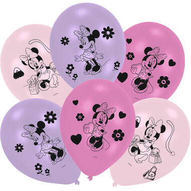 10 Latex Balloons Minnie Mouse 25.4 cm / 10"
