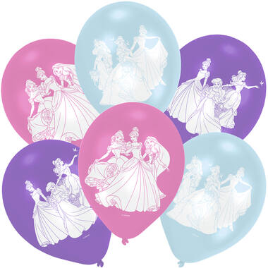 6 Latex Balloons Princess 22.8 cm / 9"
