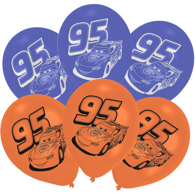 6 Latex Balloons Cars 22.8 cm / 9"