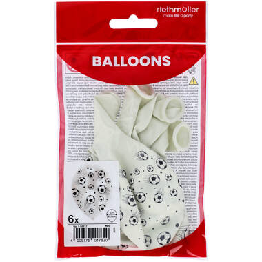 Latex Balloons - Soccer Ball - 28 cm - 6 pieces