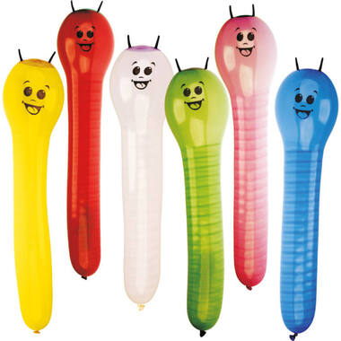 6 Latex Balloons Shapes Caterpillar 60 cm / 23"