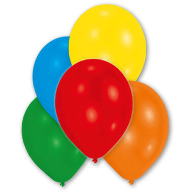 100 Latex Balloons Standard assorted 17.8 cm / 7"