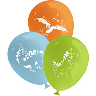 6 Latex Balloons Dino Jungle 4C Print 27,5 cm/11"