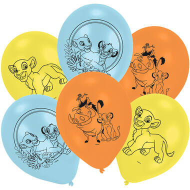 6 Latex Balloons Simba 22.8 cm / 9"