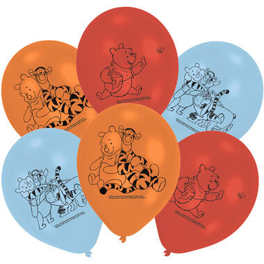 6 Latex Balloons Winnie the Pooh 22.8 cm / 9"
