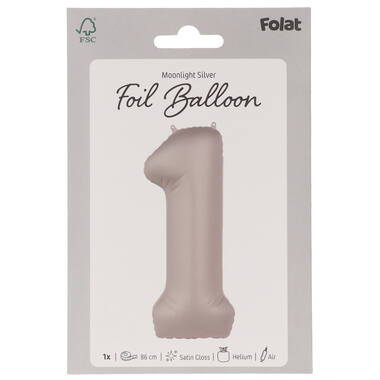 Number balloon moonlight silver